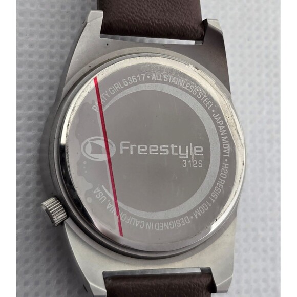 Women\'s Freestyle 312S Pretty Girl 63617 Pink Crystal Brown Leather Band Watch 5